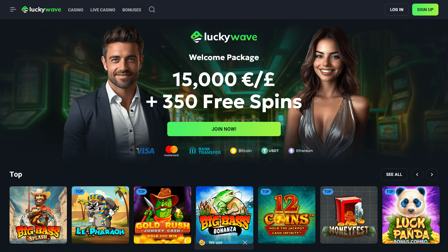 LuckyWave Casino – lobby overzicht