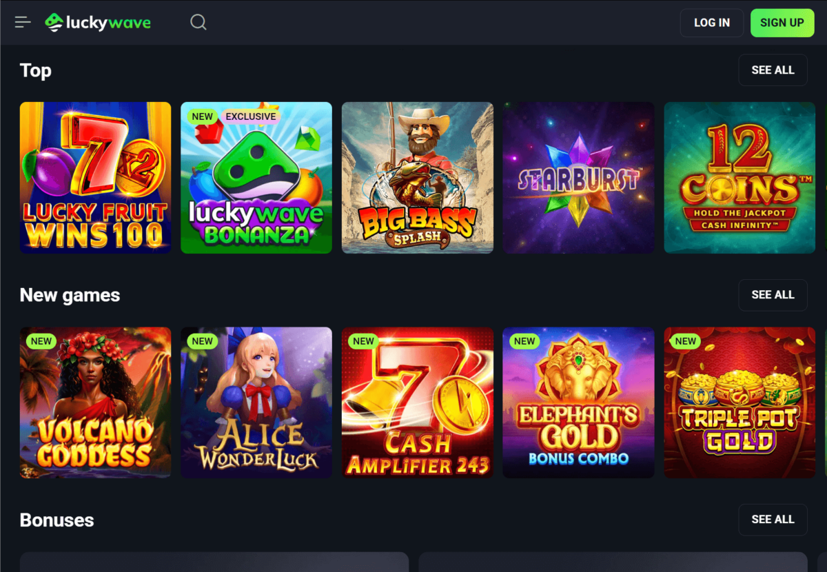 LuckyWave Casino – slotspellen collectie
